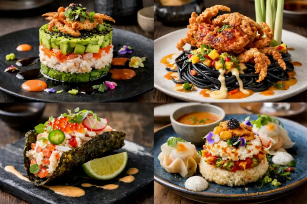 Фьюжн блюда с крабом: что готовят топ-рестораны